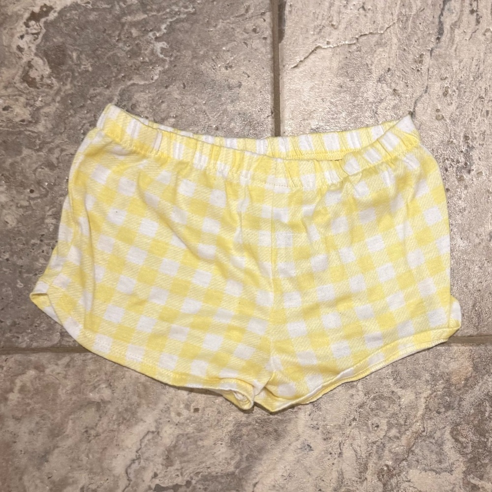 Size 3T Carter Yellow Checkered pajama shorts